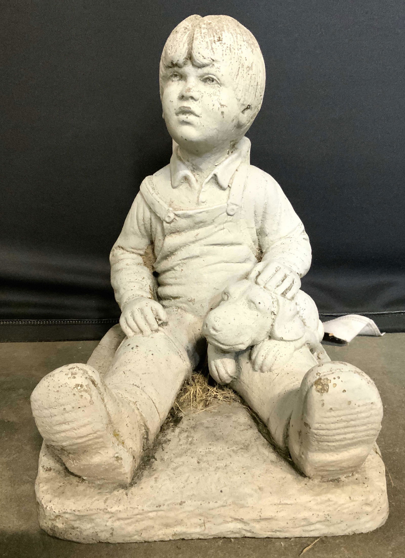 Signed HENRI STUDIO 1982 Seated Boy Statuary (1 of 10)