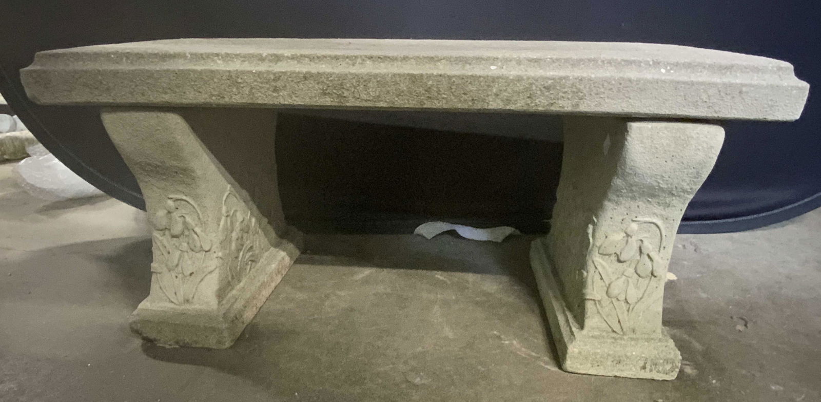 Vintage Cement Bench W Cement Seat (1 of 10)