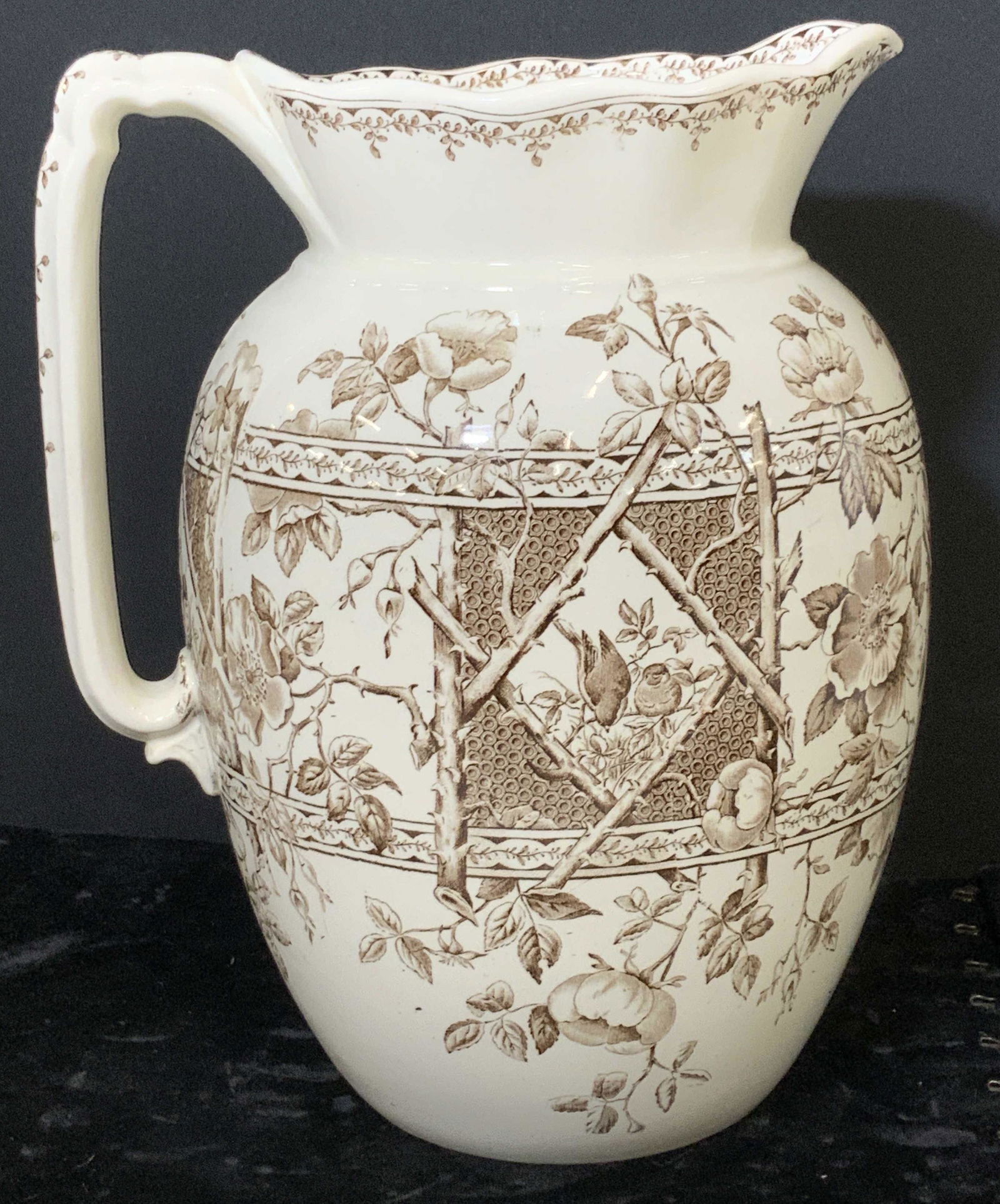 Signed MAYFLOWER Vintage Cream Ceramic Pitcher (1 of 9)