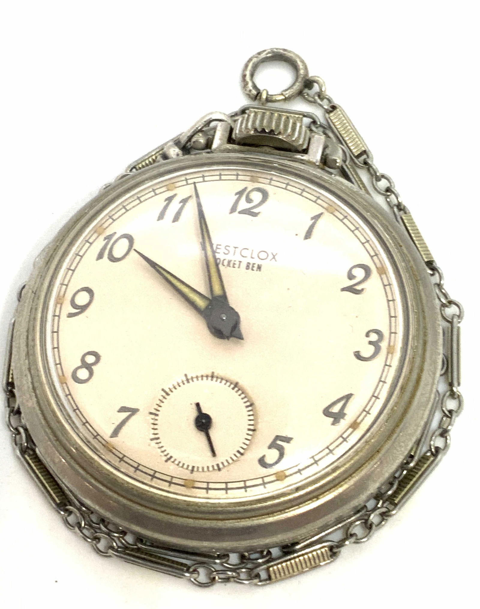 Vintage WESTCLOX POCKET BEN Pocket Watch W/ FOB (1 of 11)