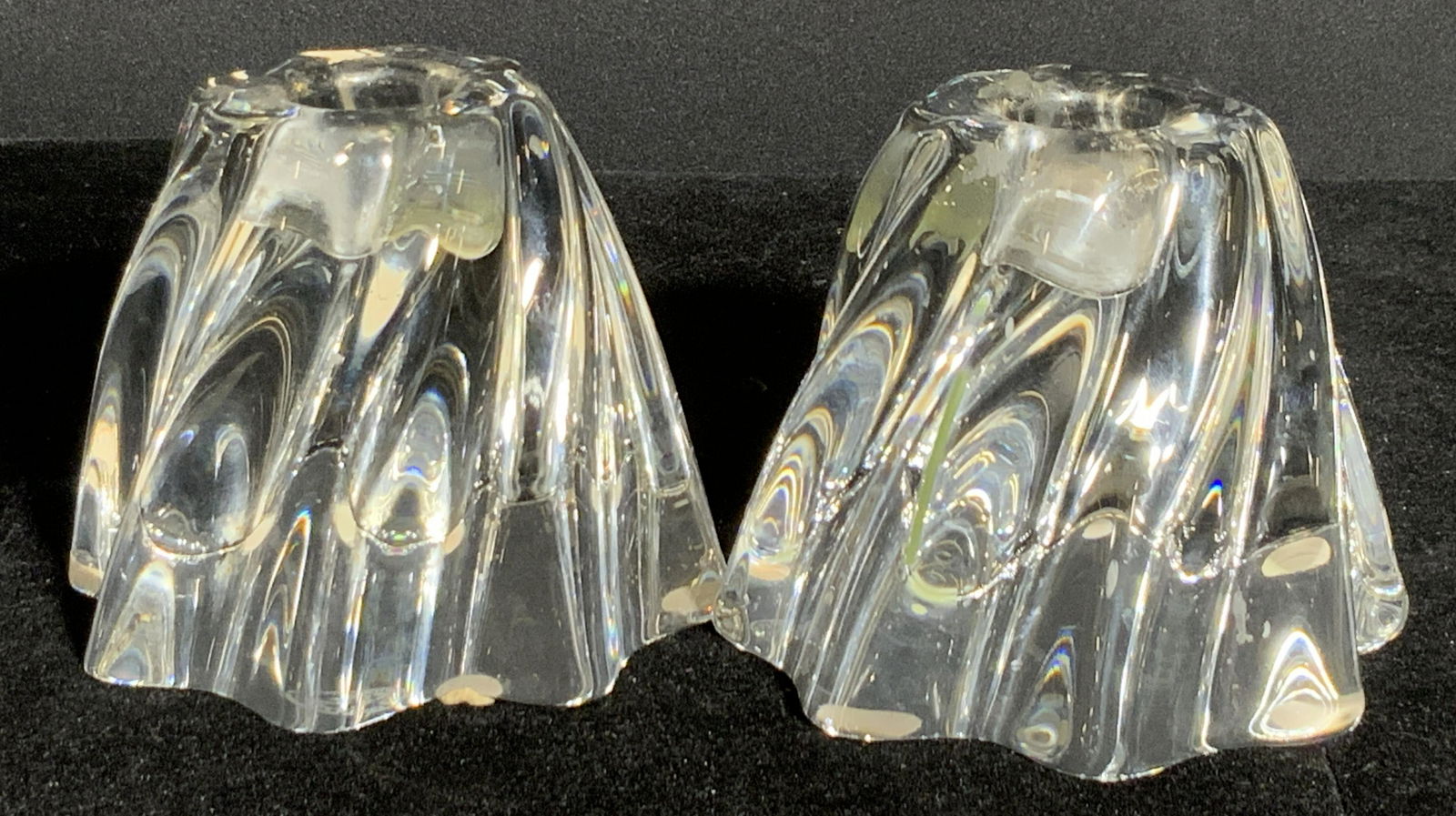 Pair BACCARAT Signed French Crystal Candle Holders (1 of 11)
