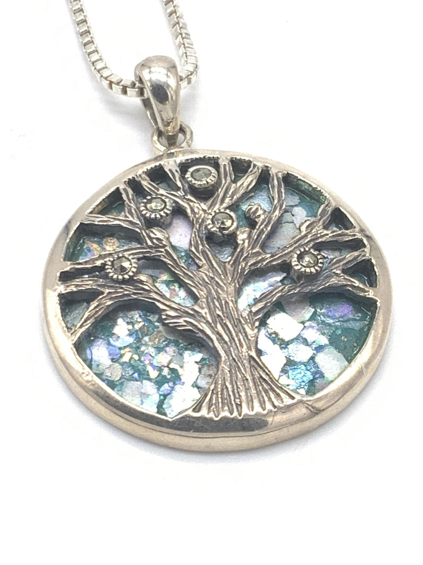 Vntg Sterling Silver Tree Motif Pendant Necklace (1 of 12)