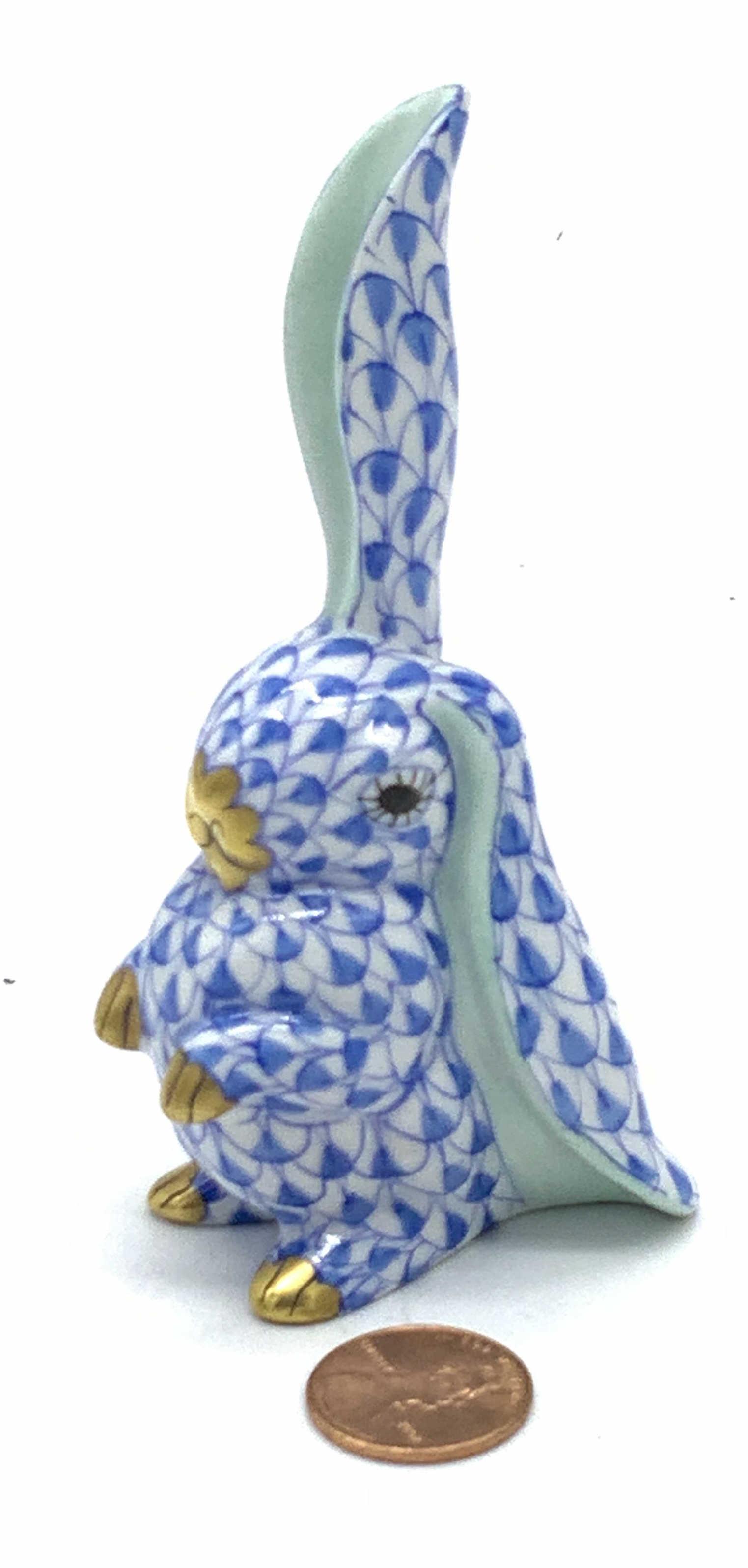 HEREND Hungary Blue Fishnet Rabbit 5325 (1 of 9)