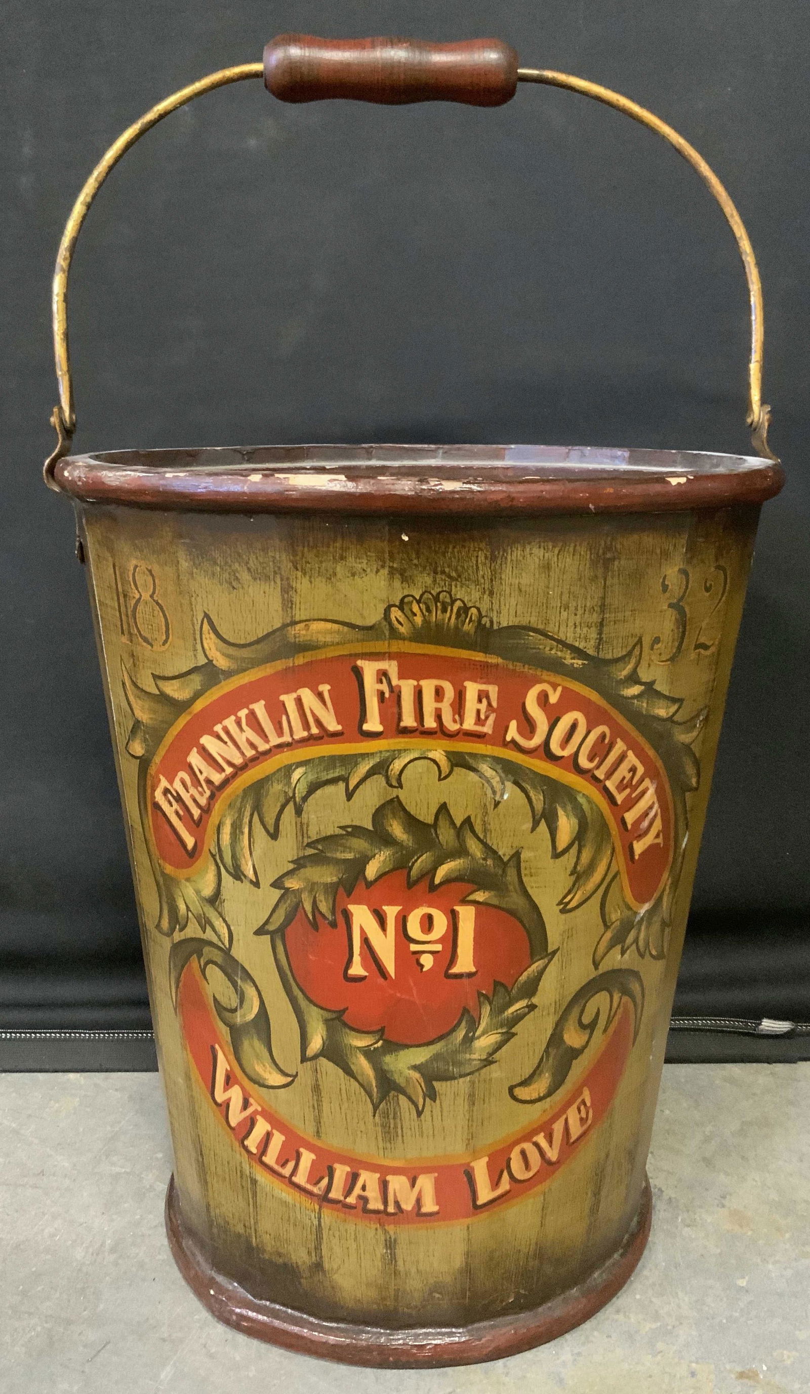 FRANKLIN FIRE SOCIETY No1 Wooden Bucket (1 of 11)