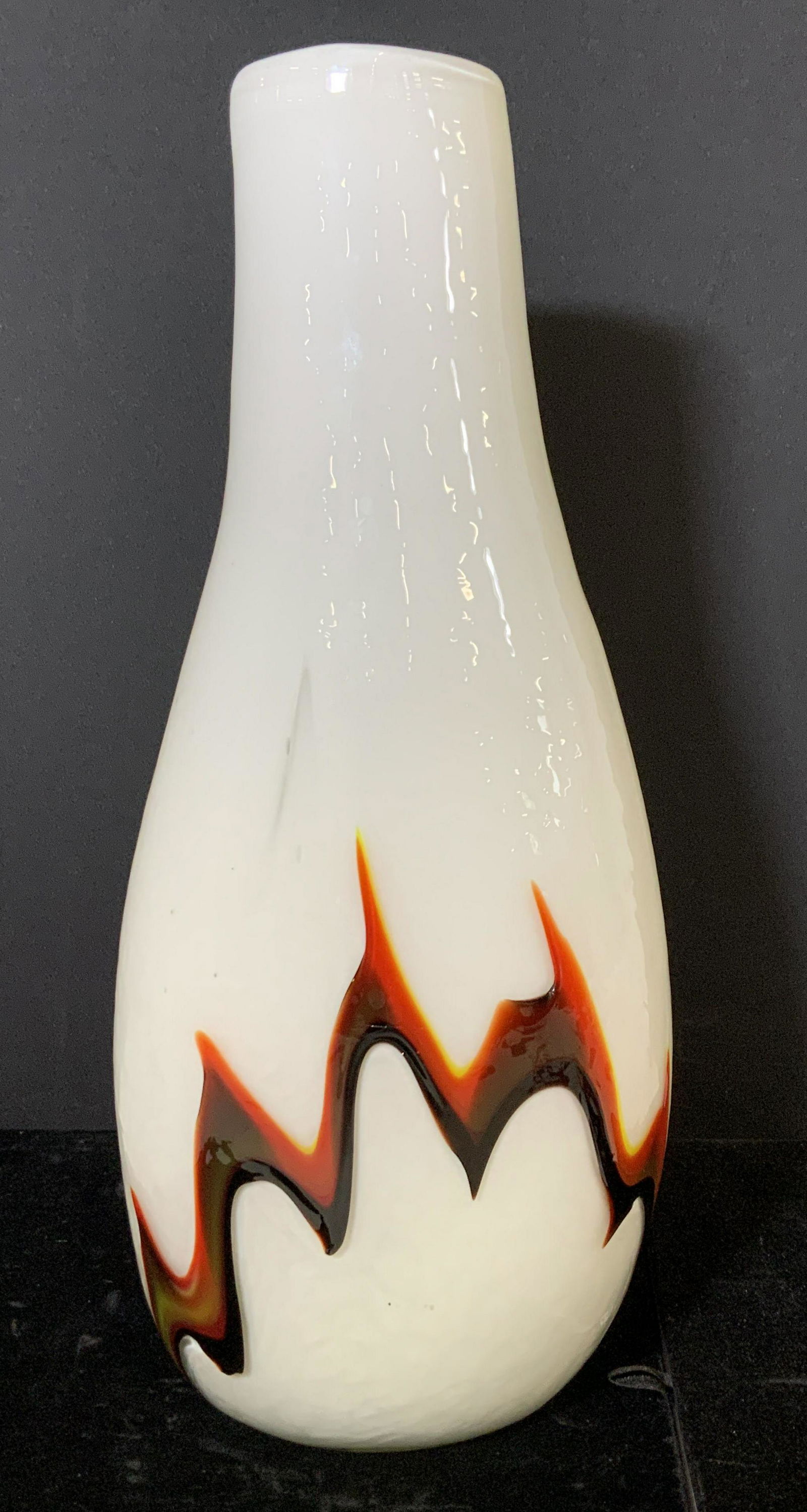 Minimalist Vntg Handmade White Glass Vessel (1 of 9)