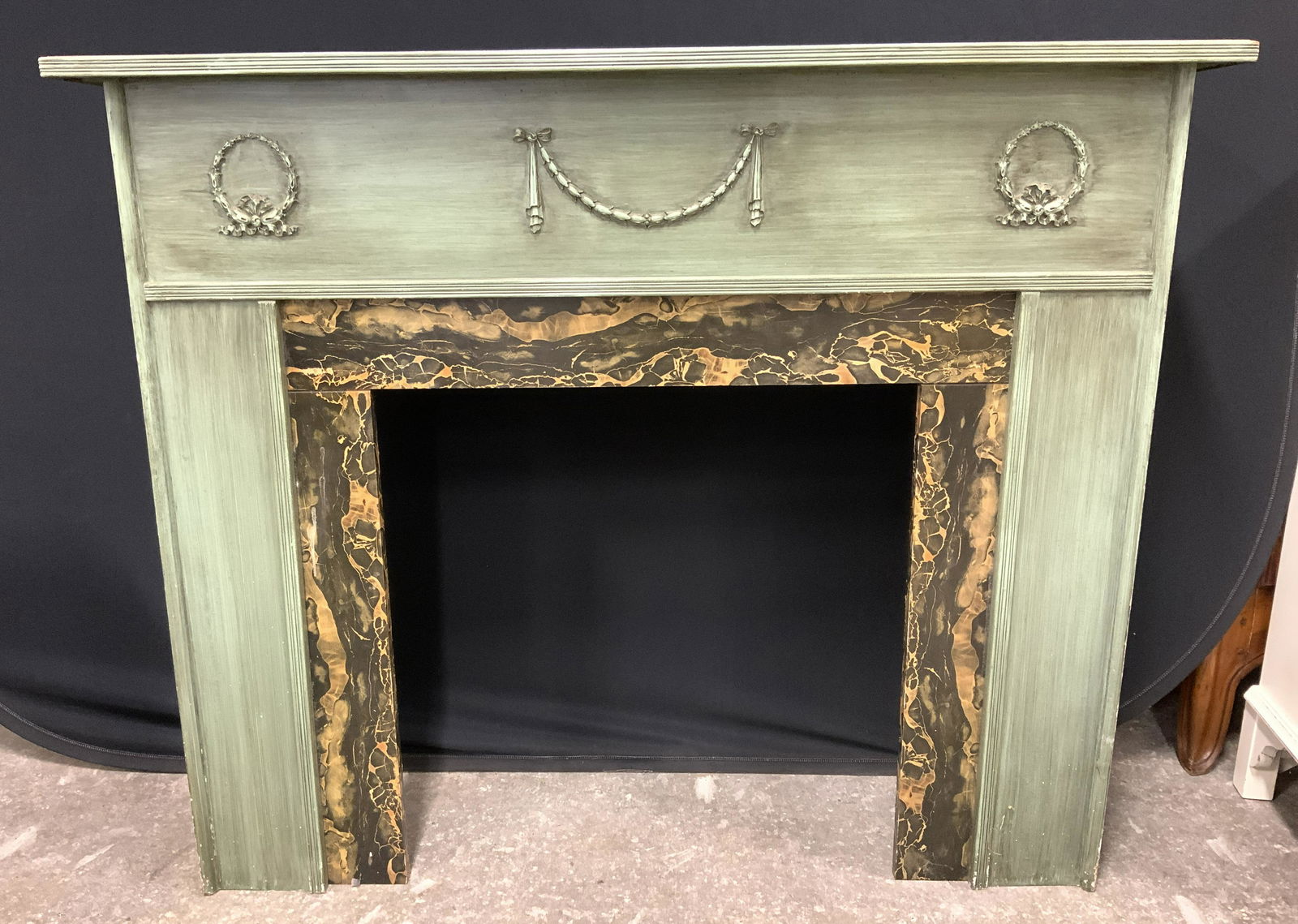 Vintage Wood Veneer Fireplace Mantel (1 of 10)