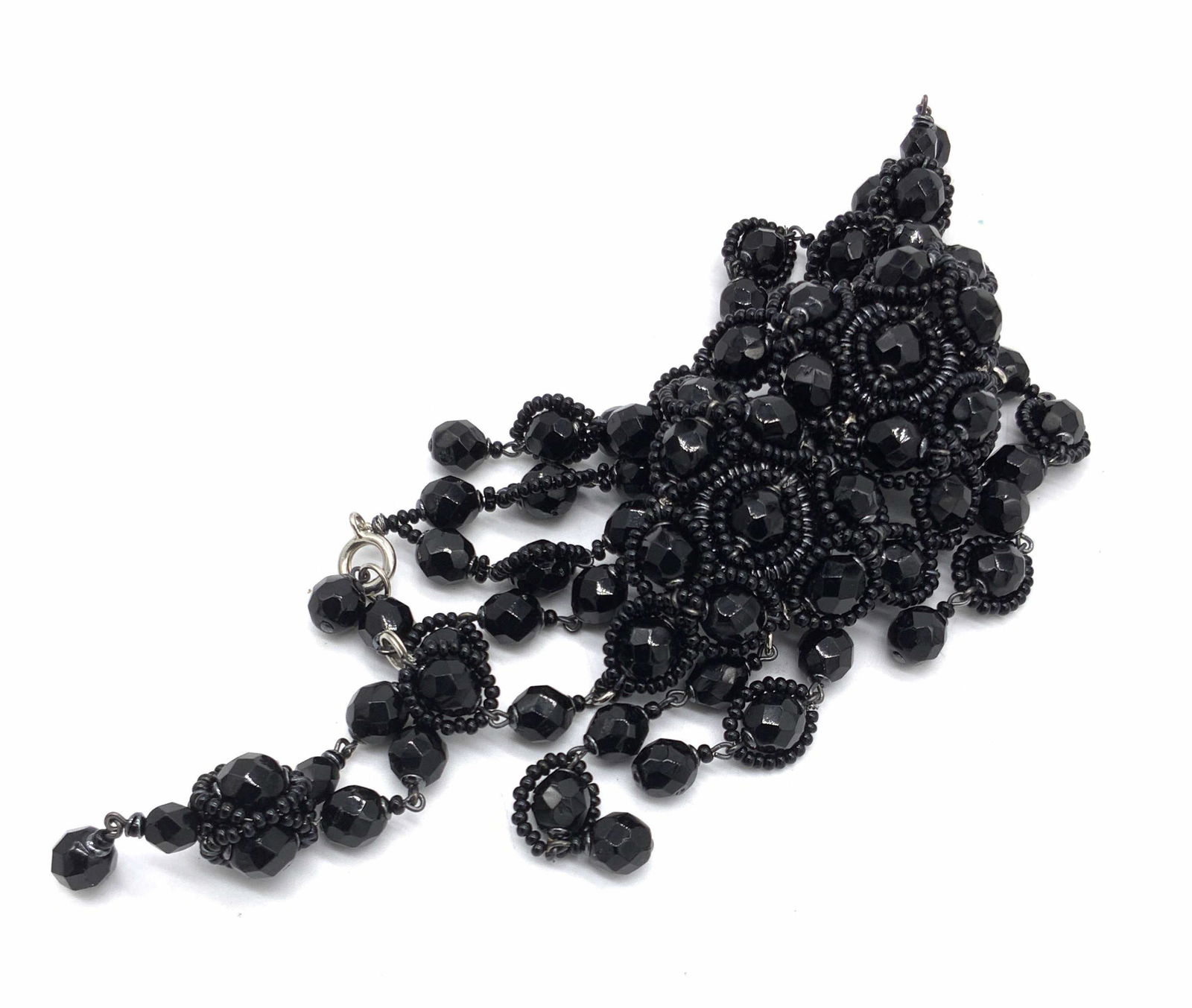 Vintage French Black Beaded Statement Bracelet (1 of 11)