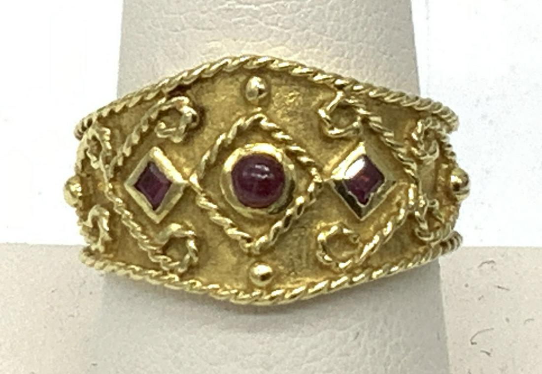 18 K Gold & Red Spinel Vintage Cocktail Ring (1 of 9)