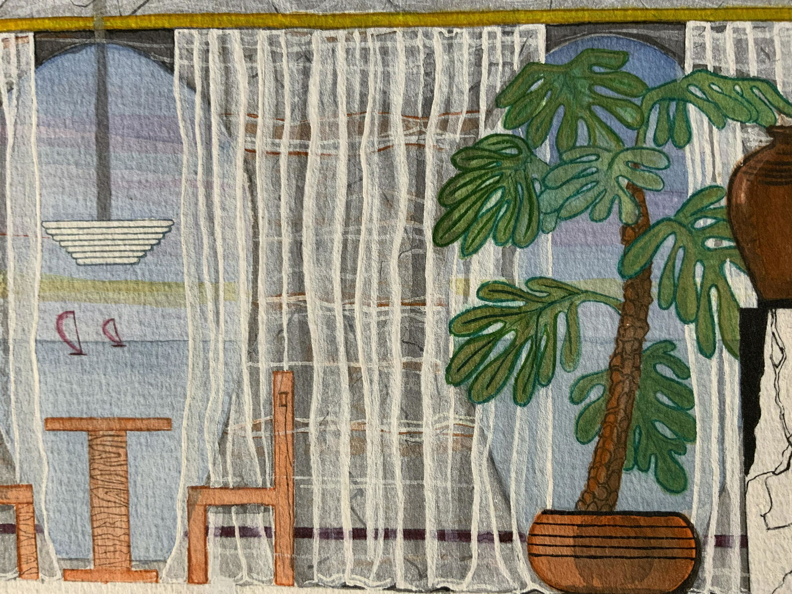 Watercolor Painting of Interior (1 of 5)