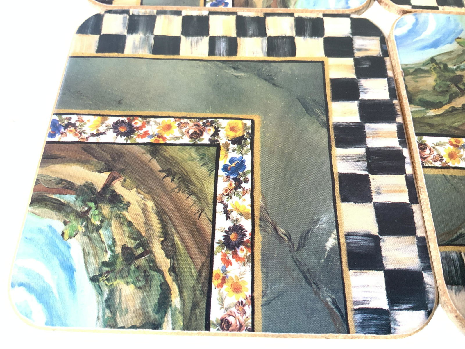 MacKenzie-Childs Cork Coasters with Print, Set 4 (1 of 5)