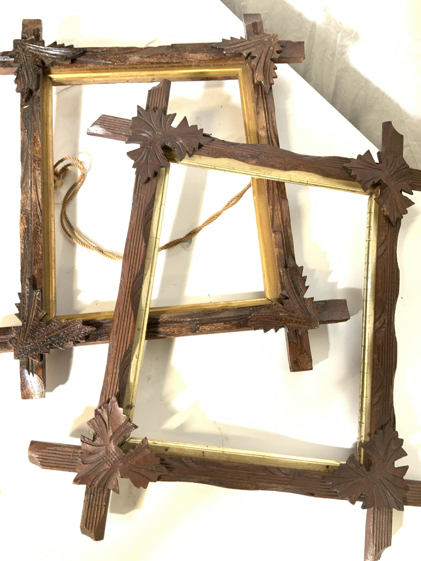 Pair BLACK FOREST & GILT Wood Frames, Bavaria (1 of 10)