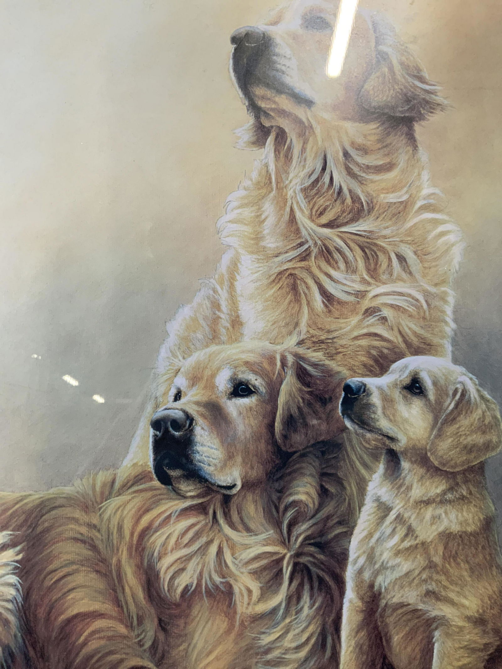 NIGEL HEMMING Signed Offset Lithograph: NIGEL HEMMING Signed Offset Lithograph, signature to lower right reads ‘Nigel Hemming’, inscriptions to lower left reads ‘Nigel Hemming 862/1000 generations golden retriever’, subject a portra