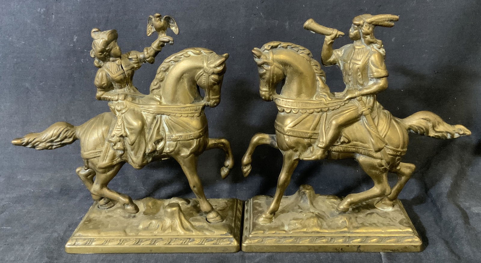 Pair of Vintage Brass Equestrian Figurals (1 of 8)