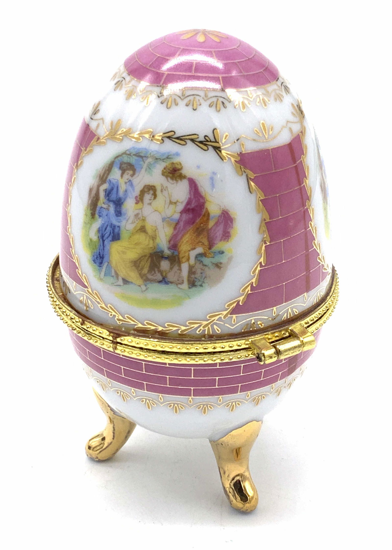 LIMOGES Porcelain Footed Egg Trinket Box, Boxed (1 of 9)