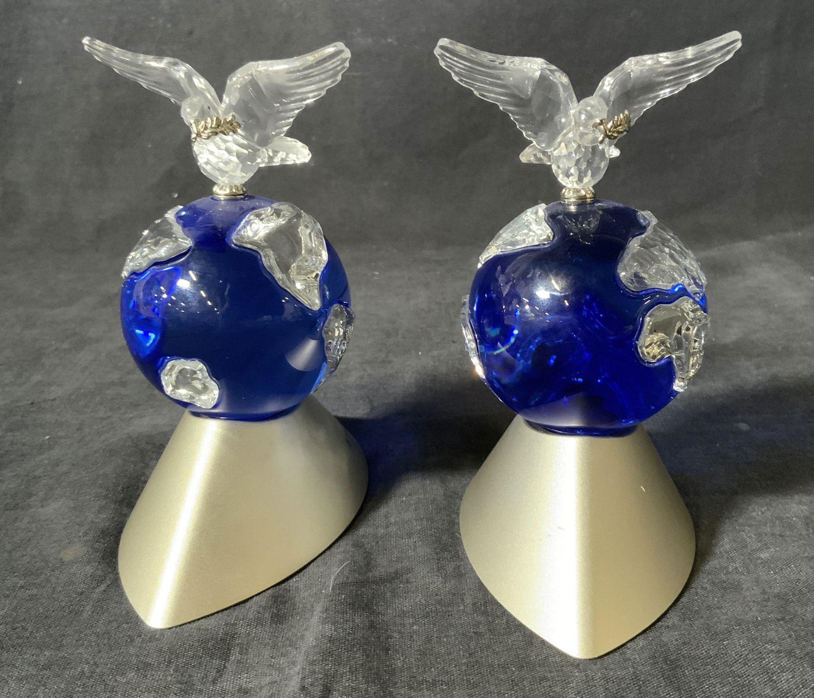 Pair SWAROVSKI Millennium Globe Figurals (1 of 8)