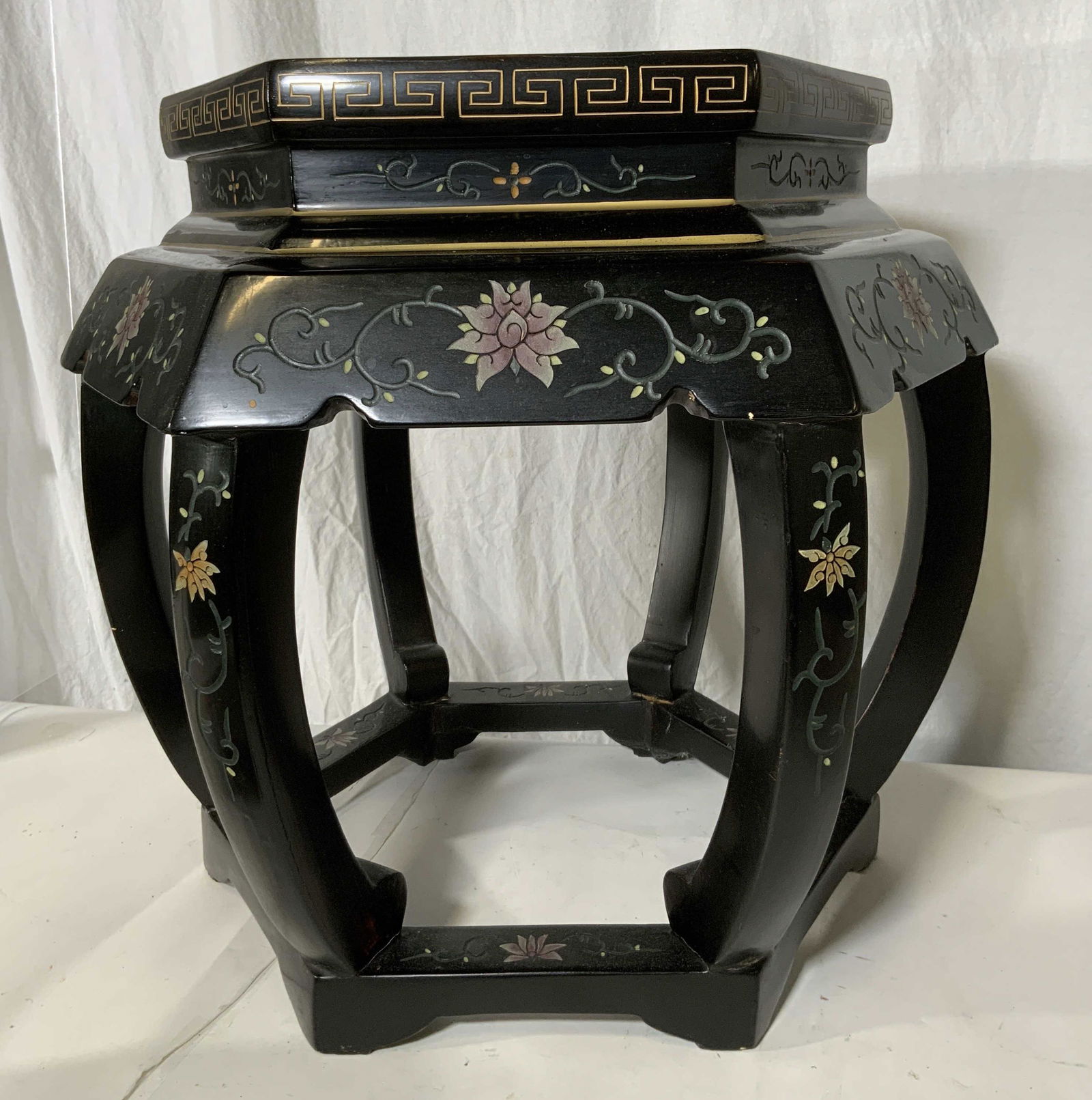 Asian Wooden Drum Garden Stool (1 of 7)