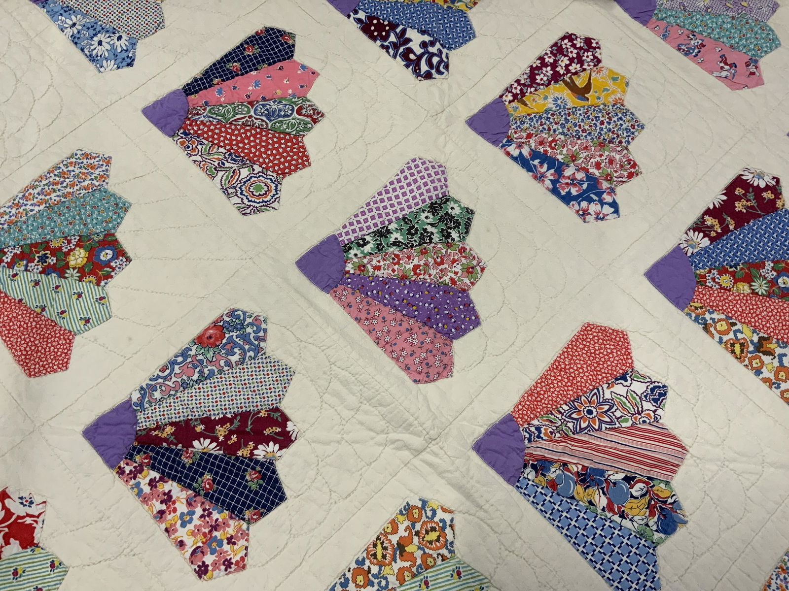 Collectible Handmade Cotton Double Sz Quilt (1 of 6)