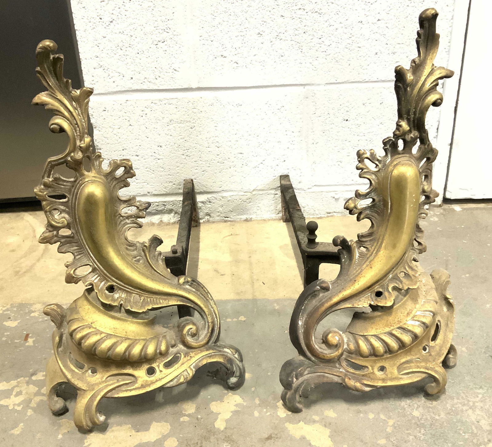 Pair Vintage Brass and Iron Andiron (1 of 6)
