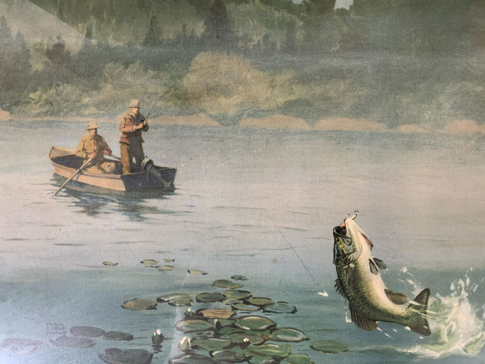 LYNN BOGUE HUNT Largemouth Bass Offset Lithograph (1 of 7)