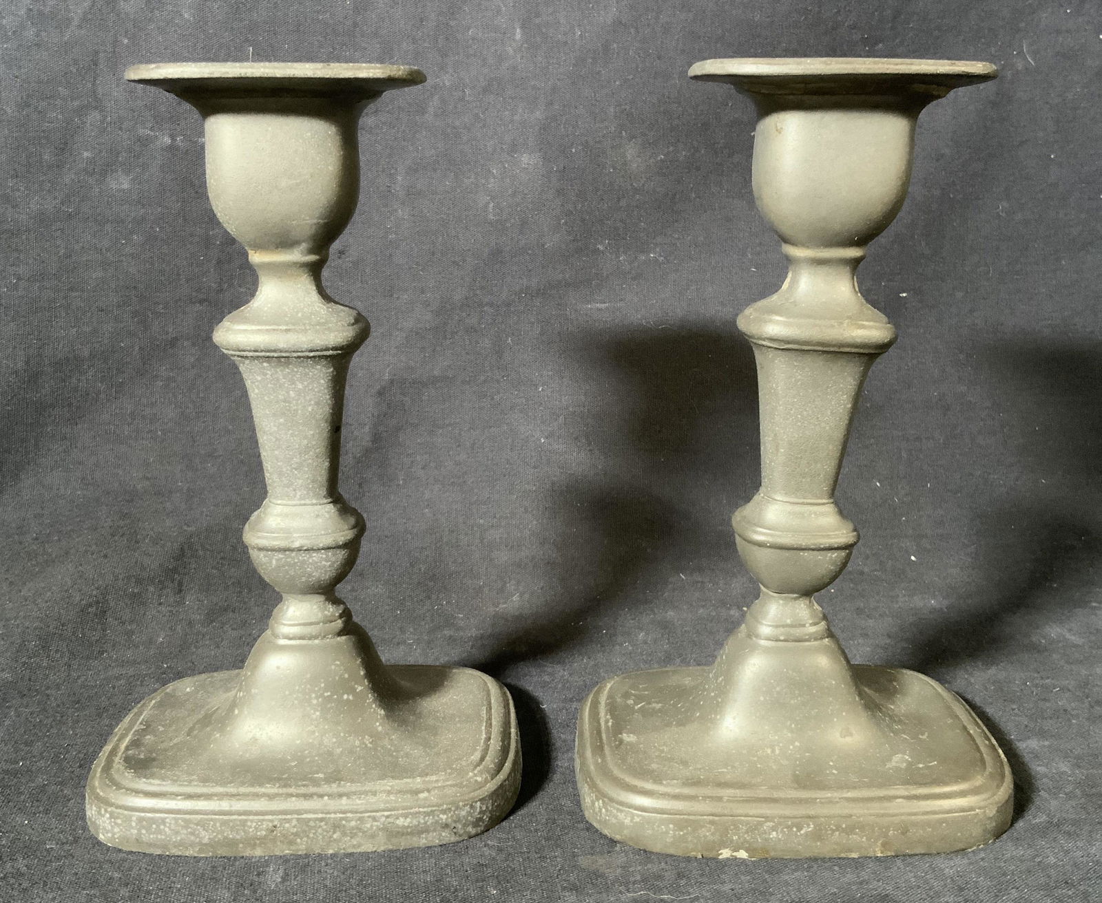 Pair JENNINGS BROS Pewter Candlesticks (1 of 6)