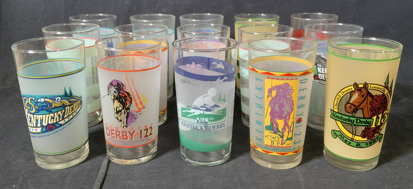 Lot 15 Kentucky Derby Drinking Glasses (1 of 6)