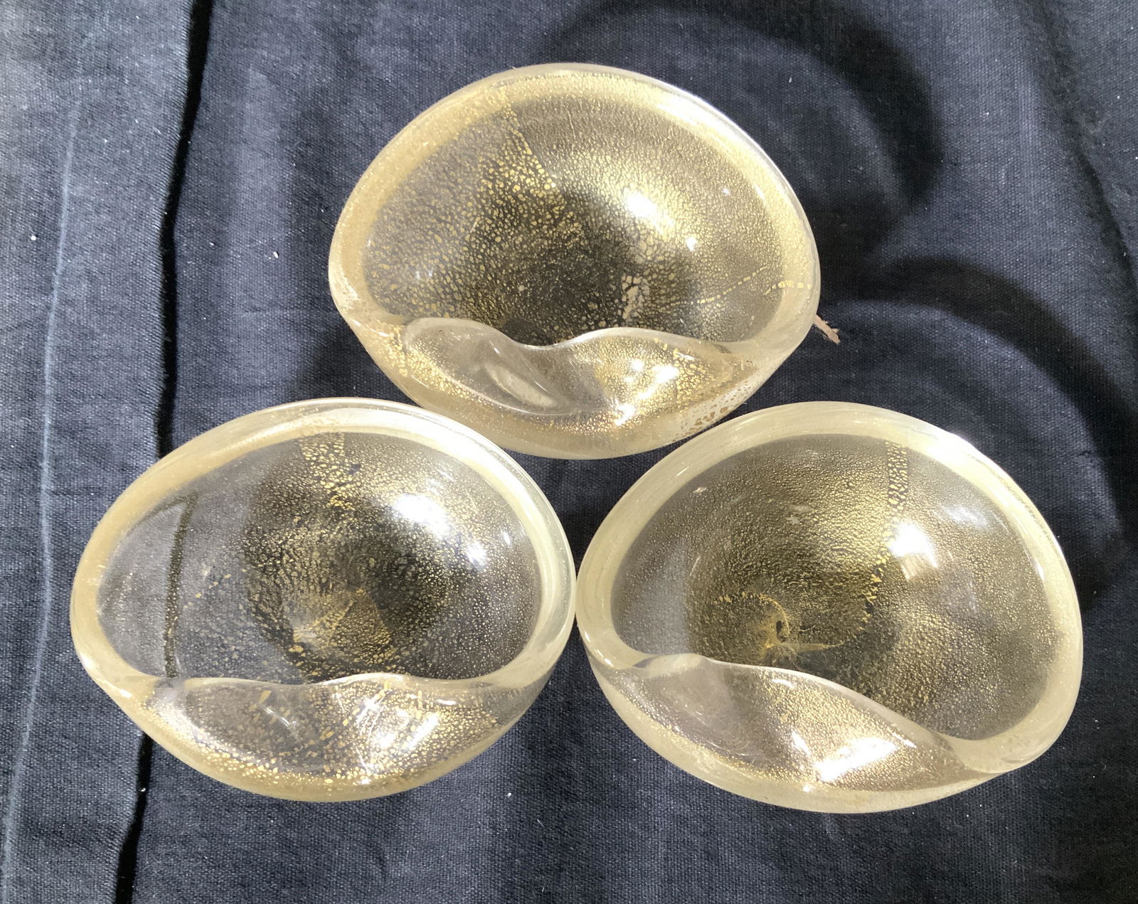 Murano Glass Hand Blown Trinket Bowls, 3 (1 of 5)