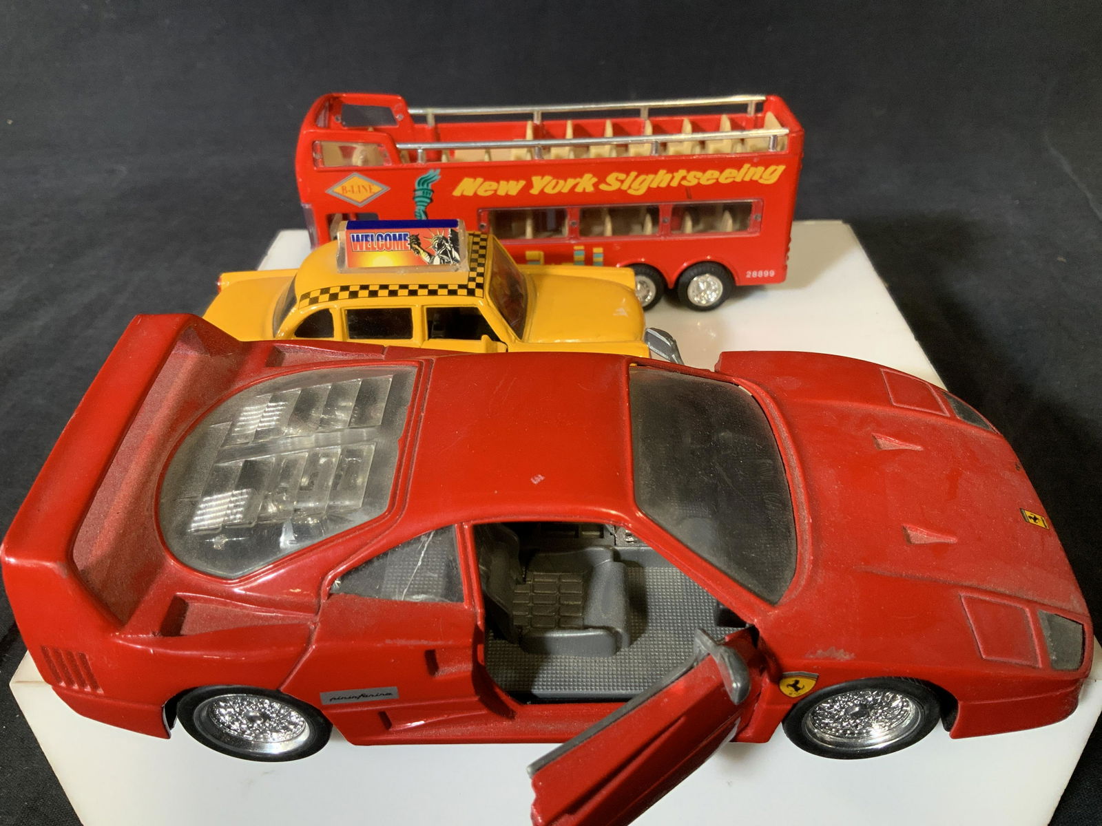 Collectible Toy Autos, Ferrari, NYC Cab & Tour Bus (1 of 8)