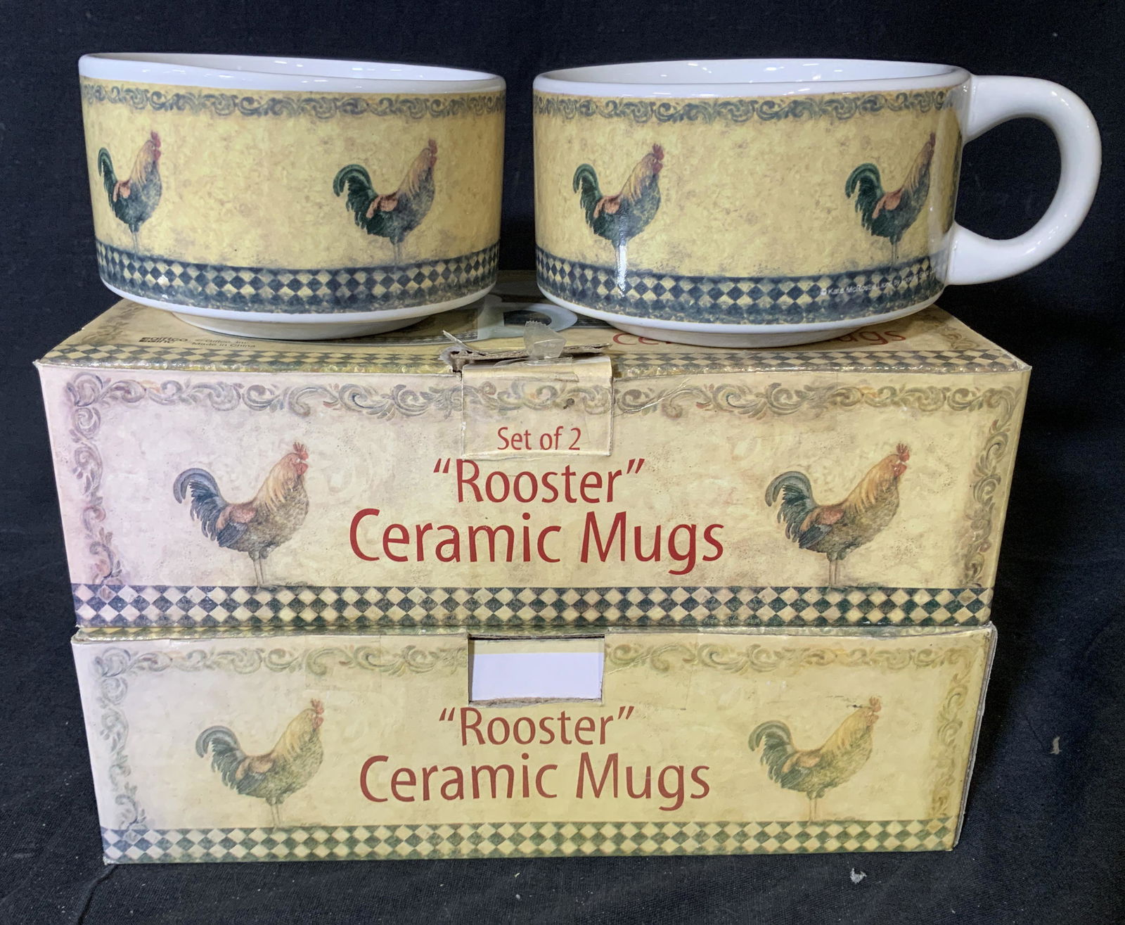 2 Boxed Sets Ceramic Rooster Soup Mugs (1 of 5)