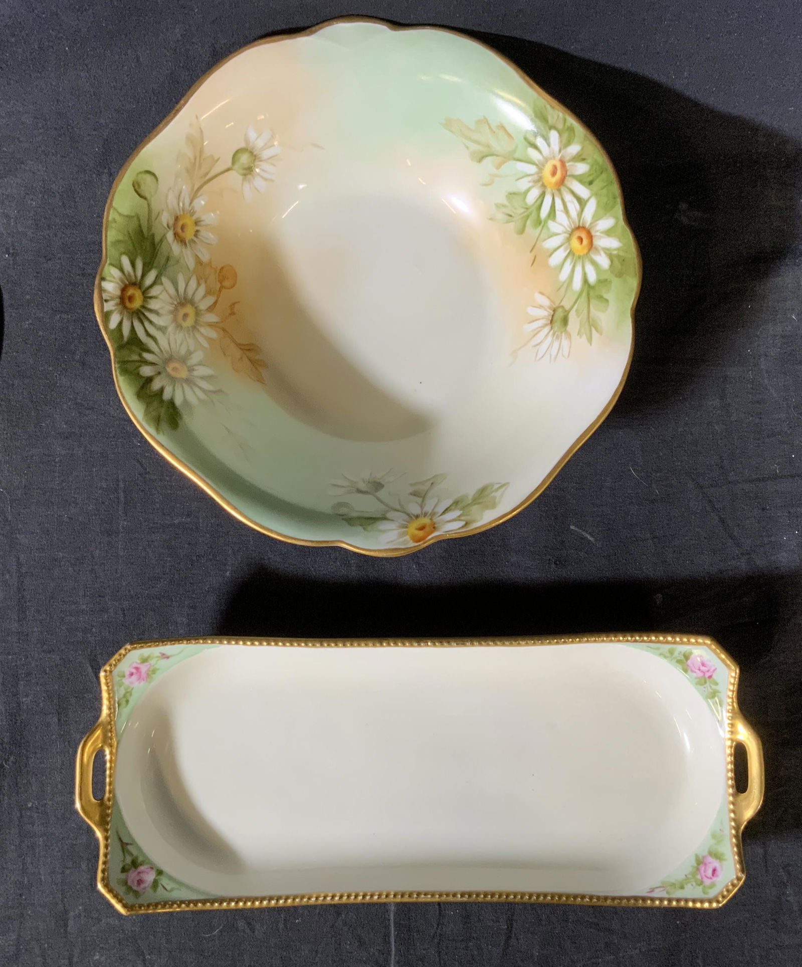 Lot 2 Antique Porcelain Bowl & Trinket Dish (1 of 6)