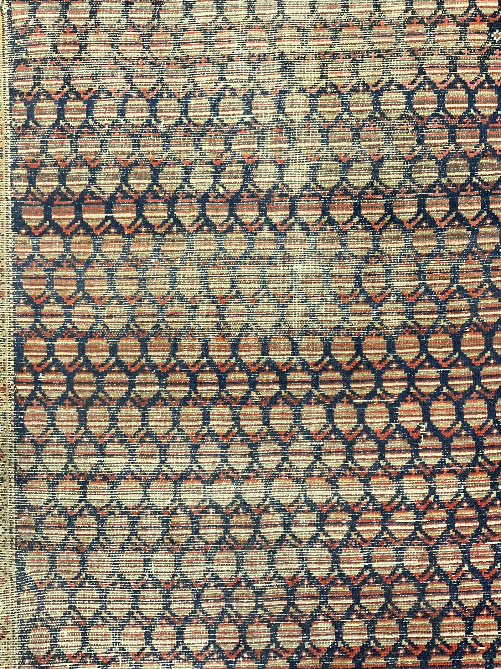 Vintage Handmade Wool Area Rug W Fringes (1 of 8)