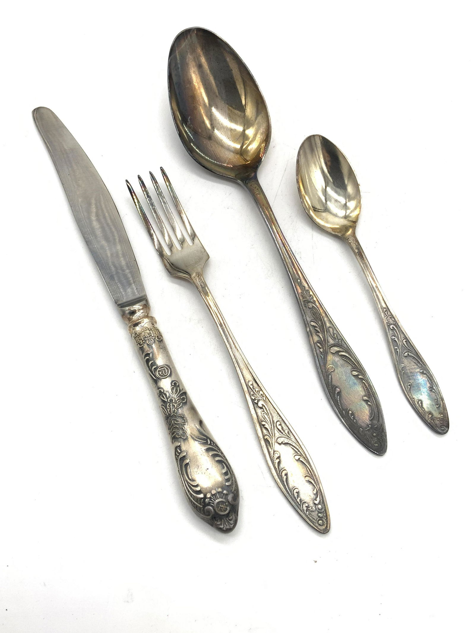 24pc Vintage MHU PM Signed Silverware Set, Org Box (1 of 11)