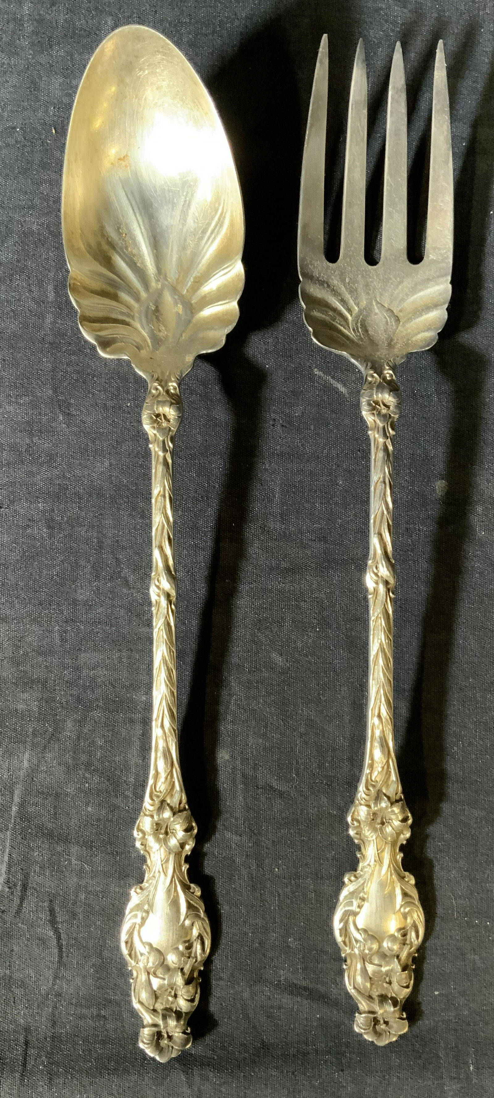 WHITING Sterling Silver Serving Fork & Spoon (1 of 6)