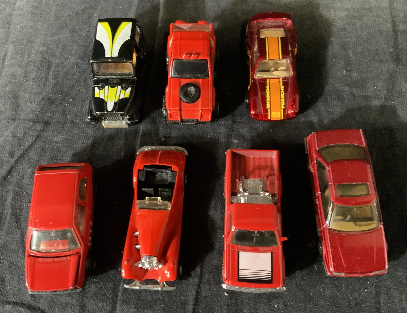 Lot of 7 Collectibles Red Toy Cars: Lot of 7 Collectibles Red Toy Cars, Porsche 959, Dodge Dakota, Golf GTI, and more, Hotwheels and Matchbox smallest piece measures 2 5/8 inches in length, largest piece measures 3 inches in length, sur