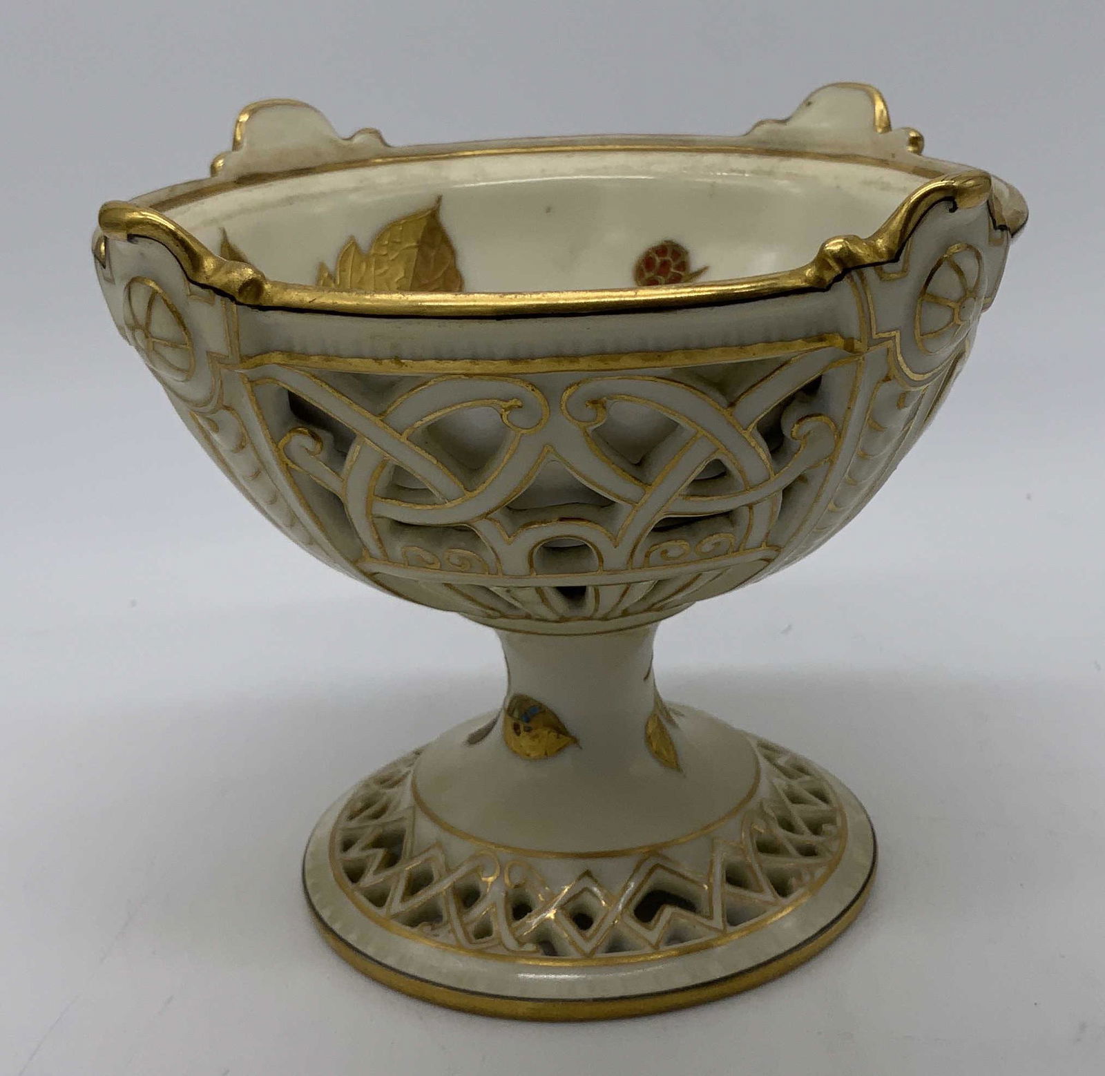 Vintage F & M Pierced Porcelain Footed Dish (1 of 7)