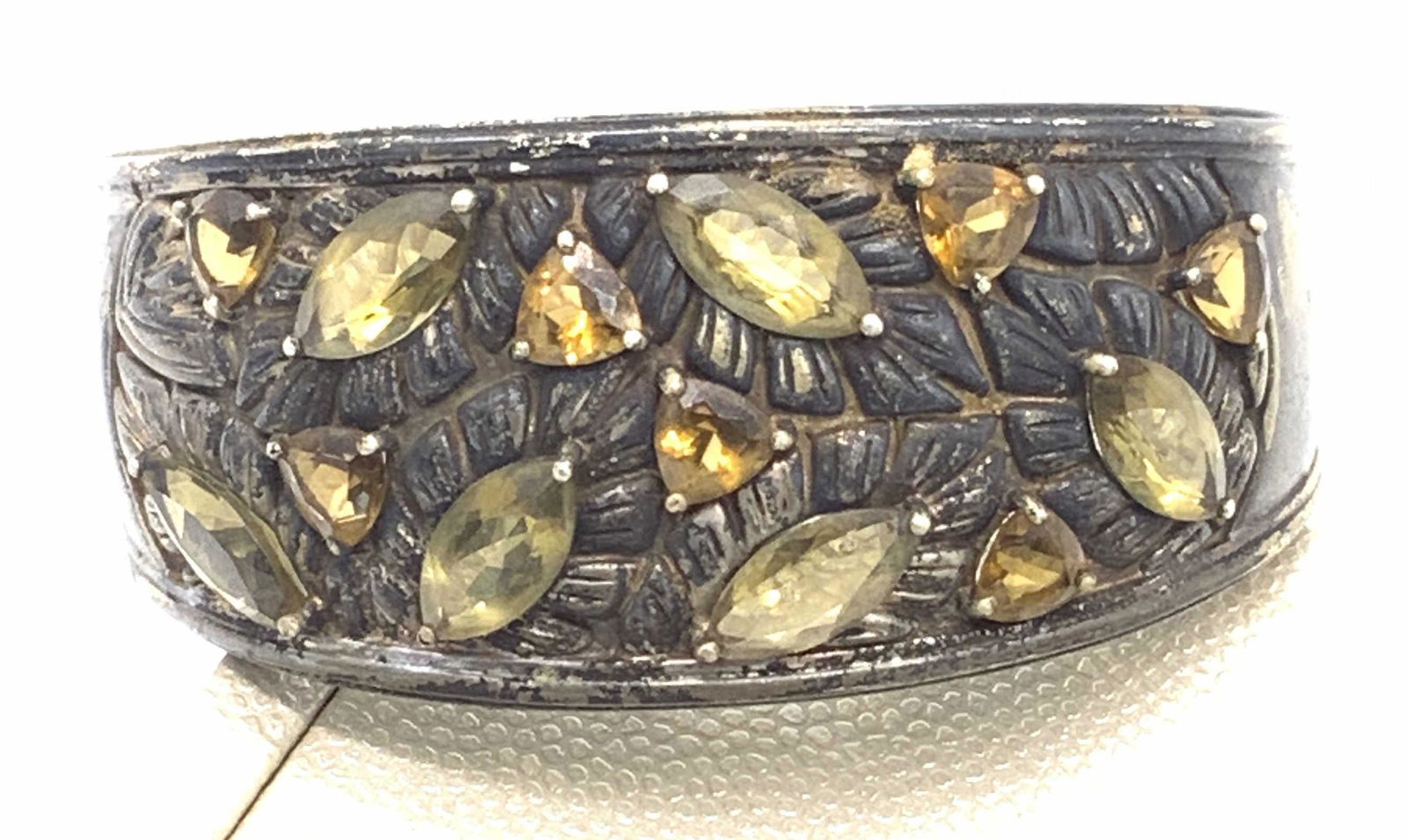 Sterling Silver Cuff Bracelet w Quartz Gems (1 of 6)