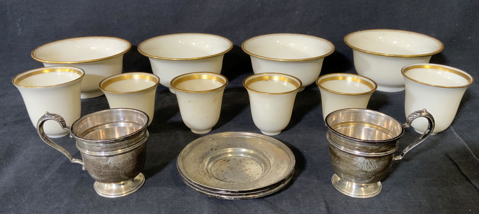 Lot 15 LENOX Teacups, Bowls, Sterling Accessories (1 of 6)