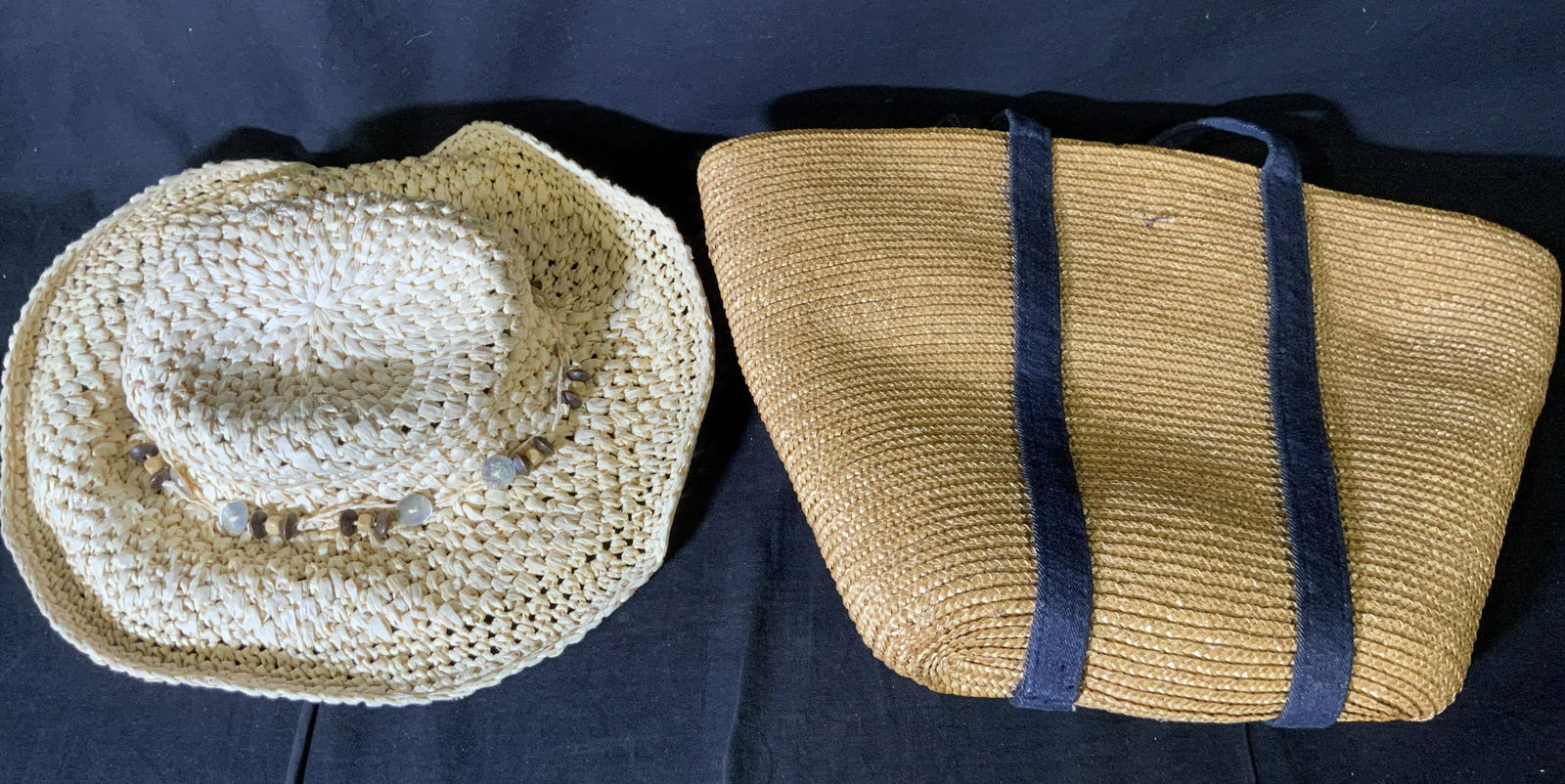 Lot 2 Straw Hat & Bag (1 of 7)