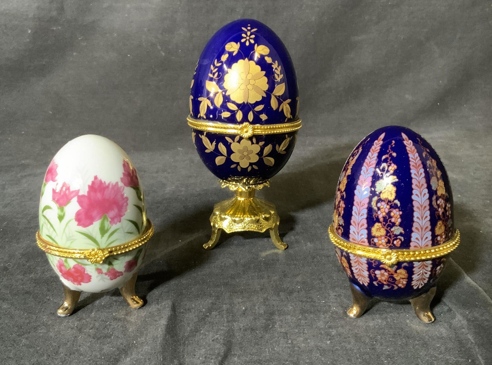 Lot 3 Porcelain Egg Trinket Boxes (1 of 7)