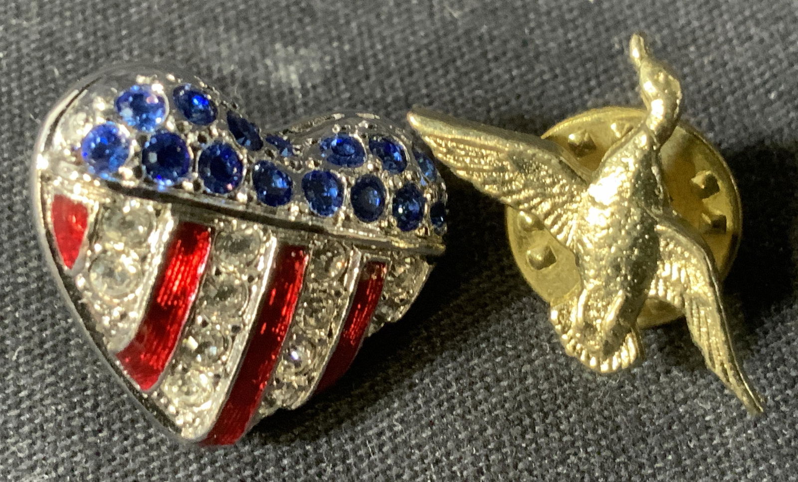 Swarovski Crystal USA Heart Pin, Goose Pin (1 of 6)