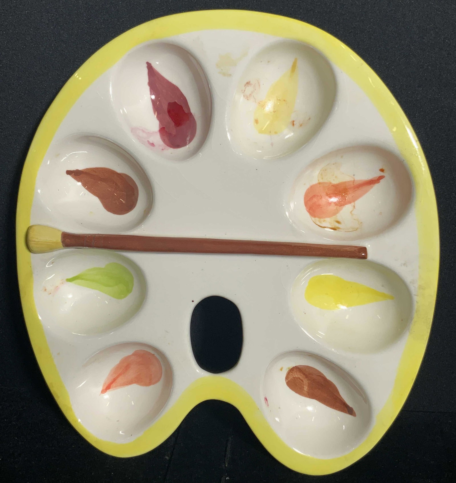 Handcrafted Artist Pallet Ceramic Deviled Egg Dish (1 of 8)