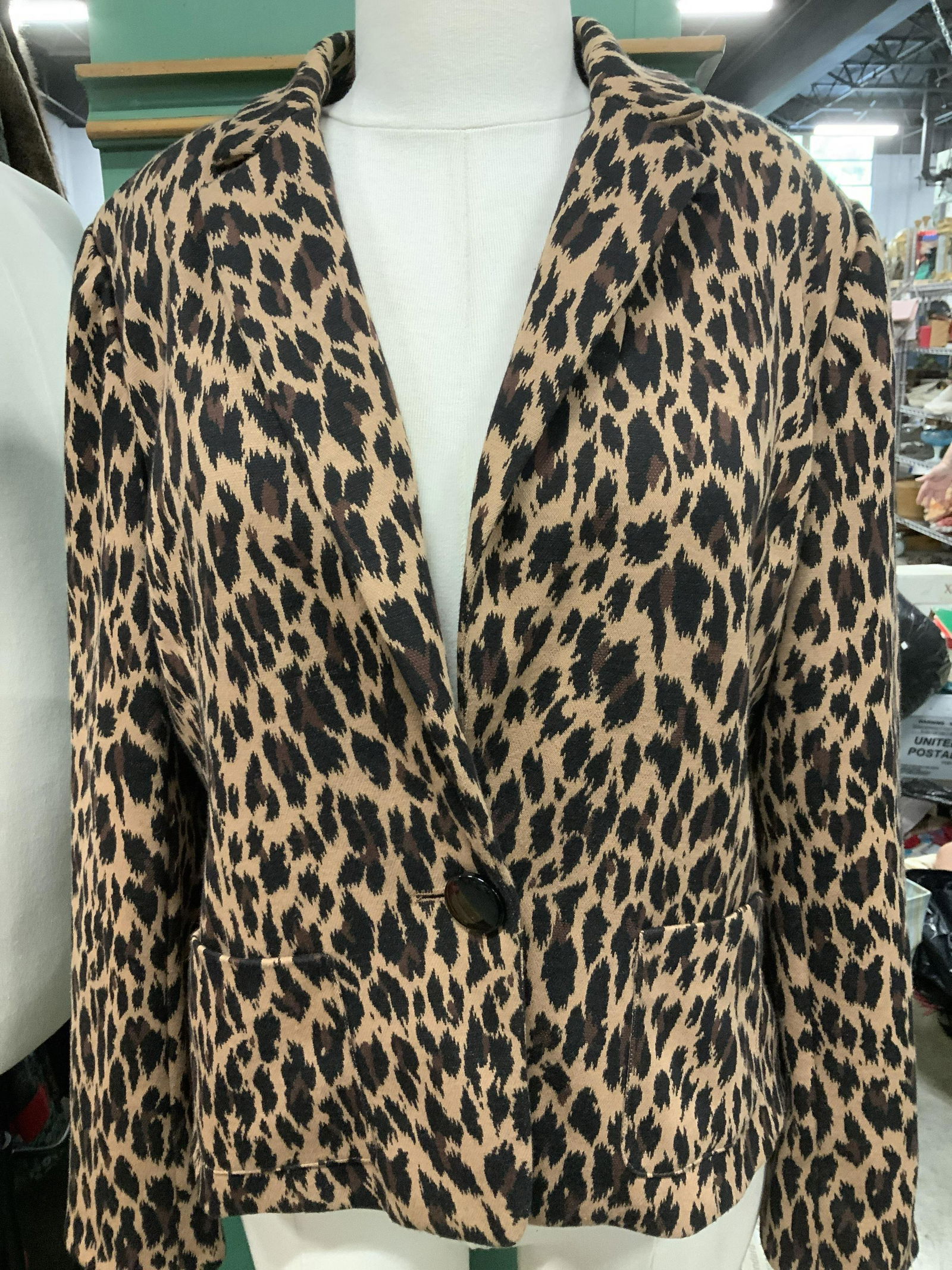 Saks Fifth Ave Animal Print Knit Blazer (1 of 6)