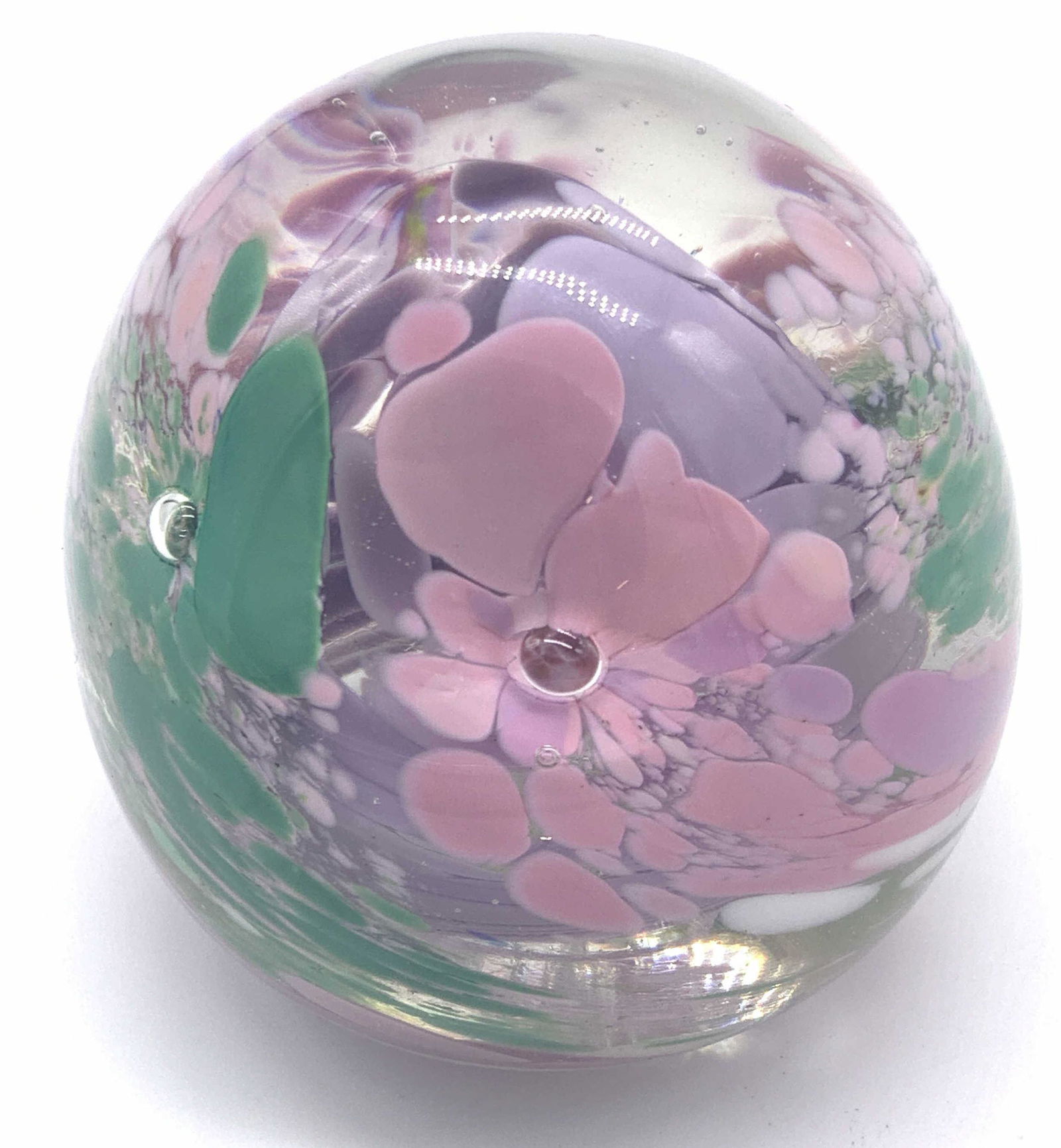 Signed Hand Crafted Swirled Art Glass Paperweight (1 of 9)