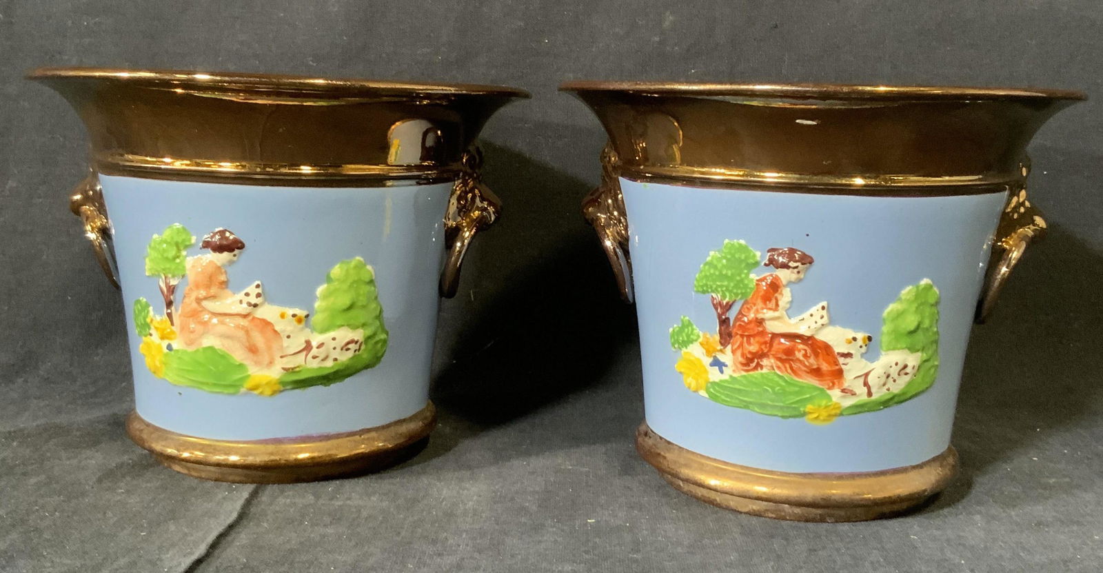 Pair Glass Cache Pots (1 of 7)