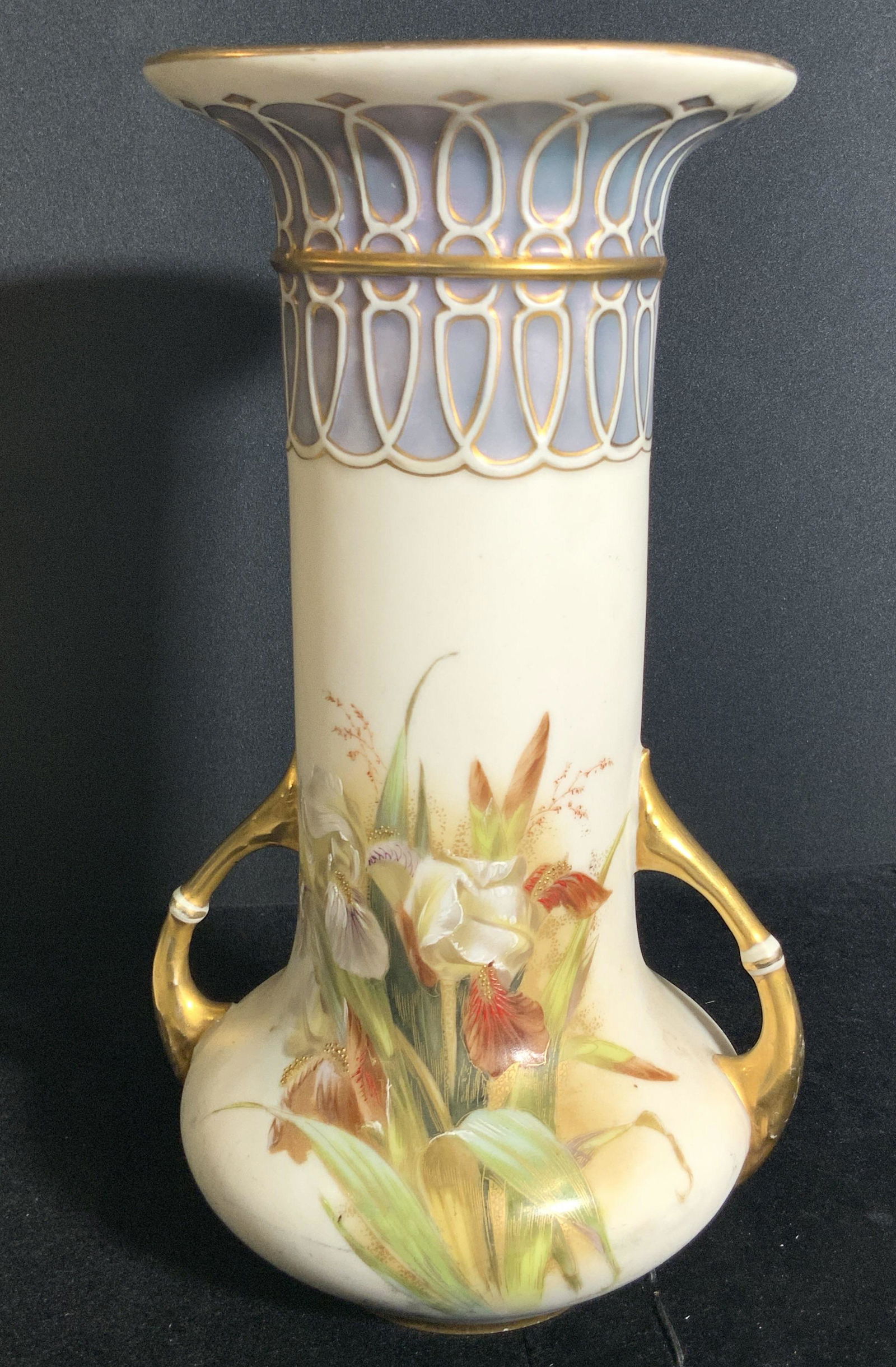 RH AUSTRIA Signed Vntg Floral Porcelain Table Vase (1 of 11)