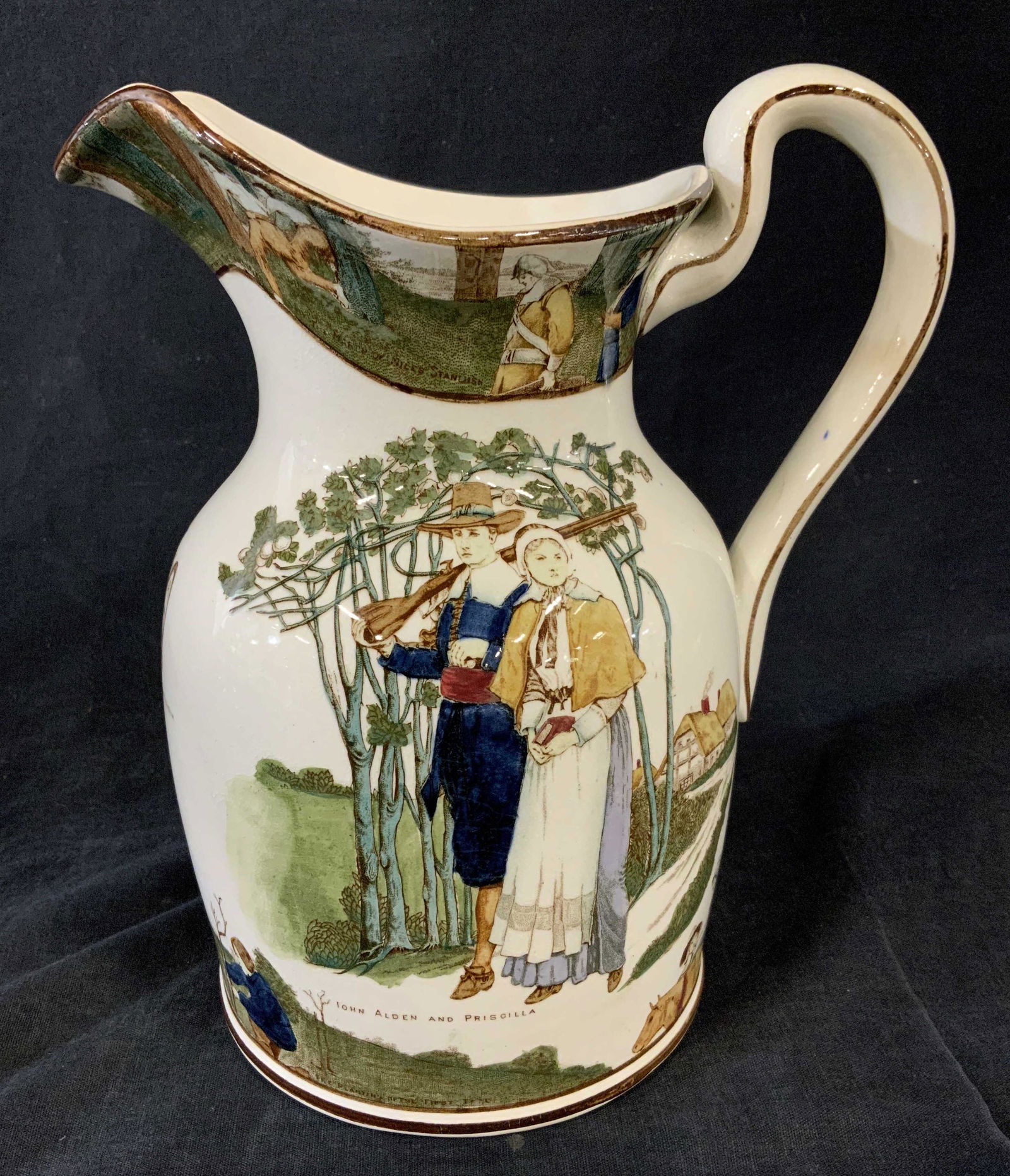 Pilgrim Themed Ceramic Pitcher (1 of 8)