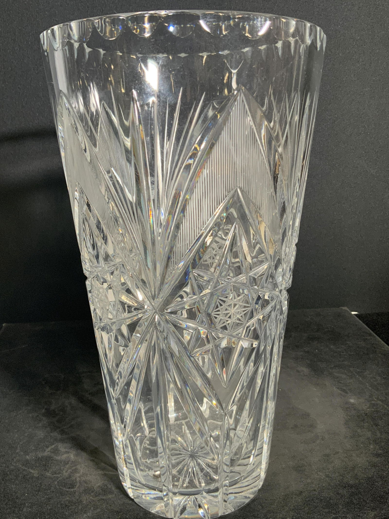 Vintage Cut Clear Crystal Tabletop Vase (1 of 7)