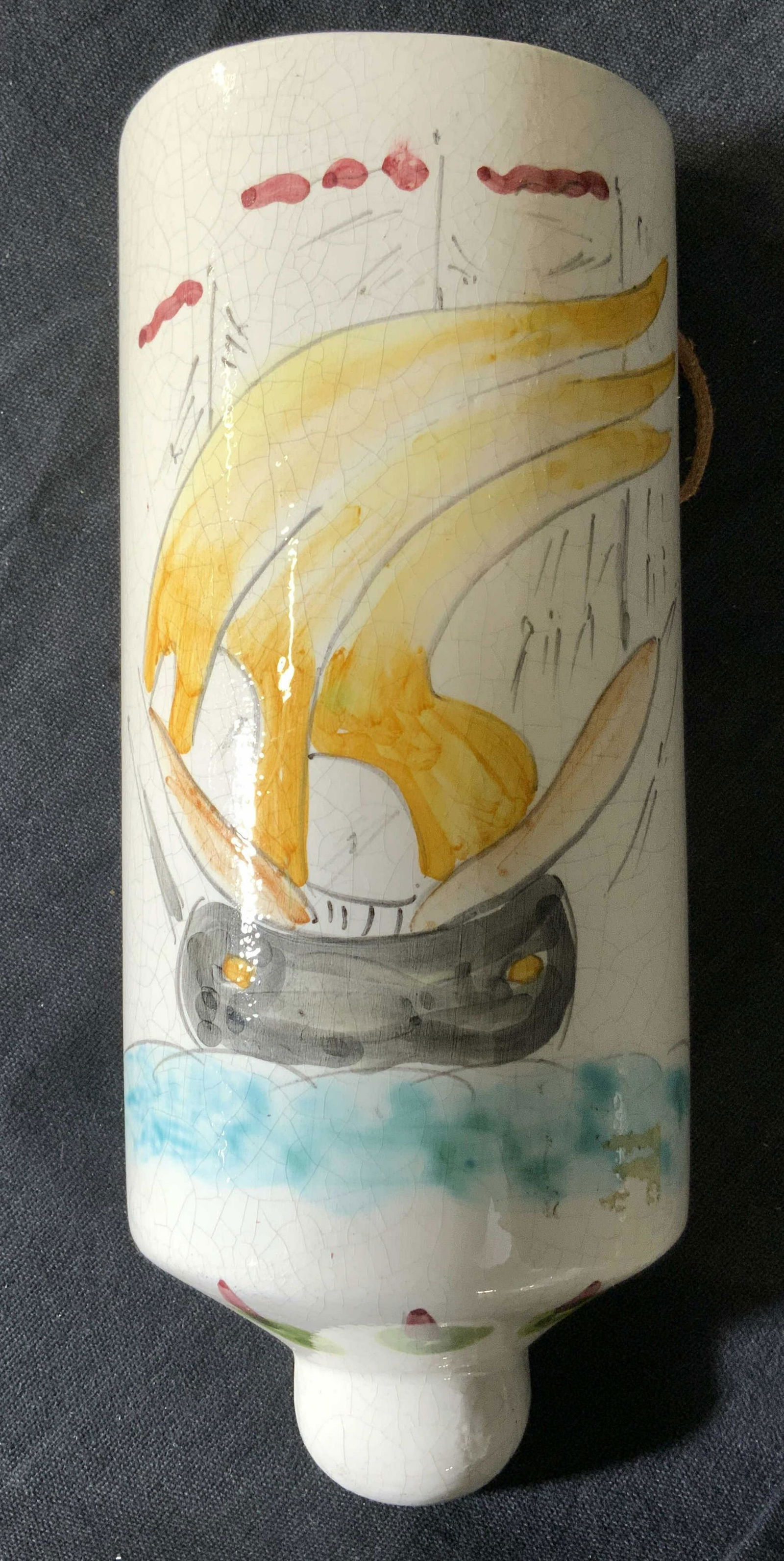 Signed Hand Painted Porcelain Wall Pocket (1 of 8)