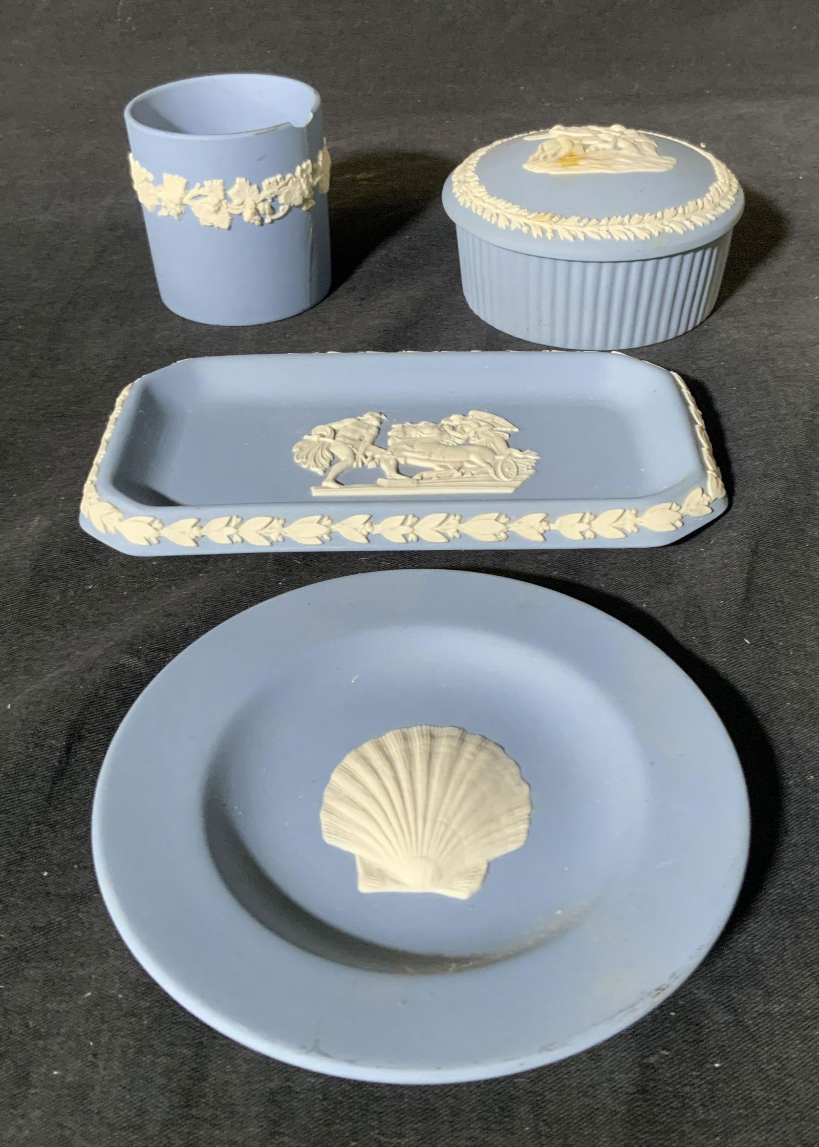Lot 4 WEDGWOOD Jasperware Dishes & Cups (1 of 6)