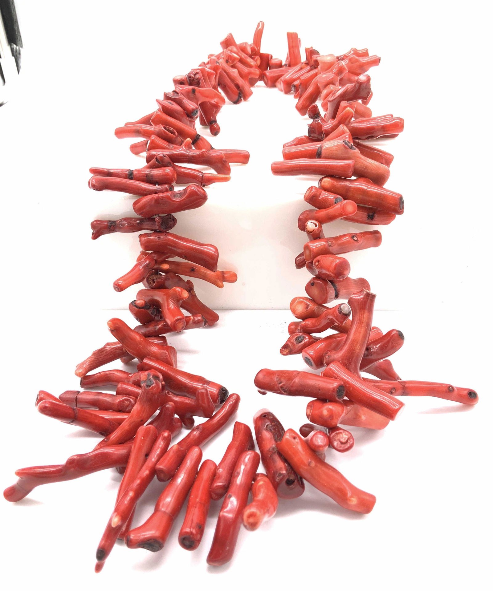 Glass Chunk Coral Necklace, Statement Jewelry (1 of 7)