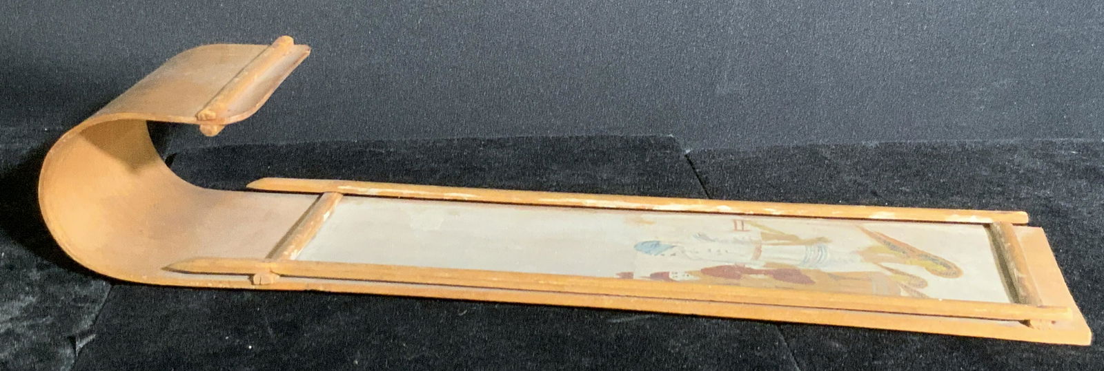 Antique Hand Painted Wooden Miniature Sled, Toy (1 of 10)